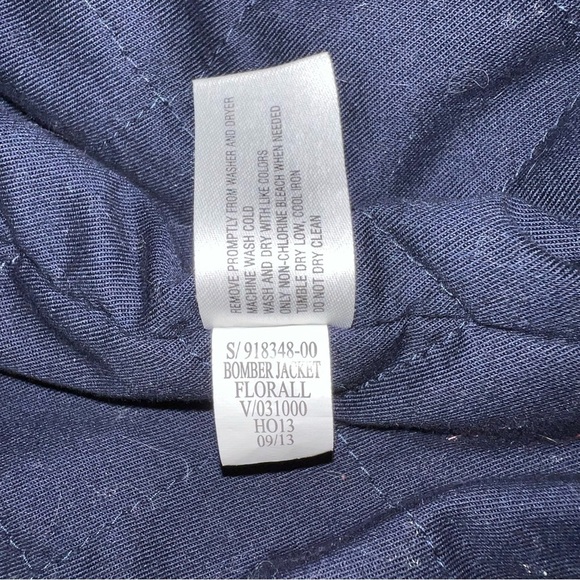 GAP Blue and Gray Bomber Jacket with Ribbed Details - Picture 9 of 9